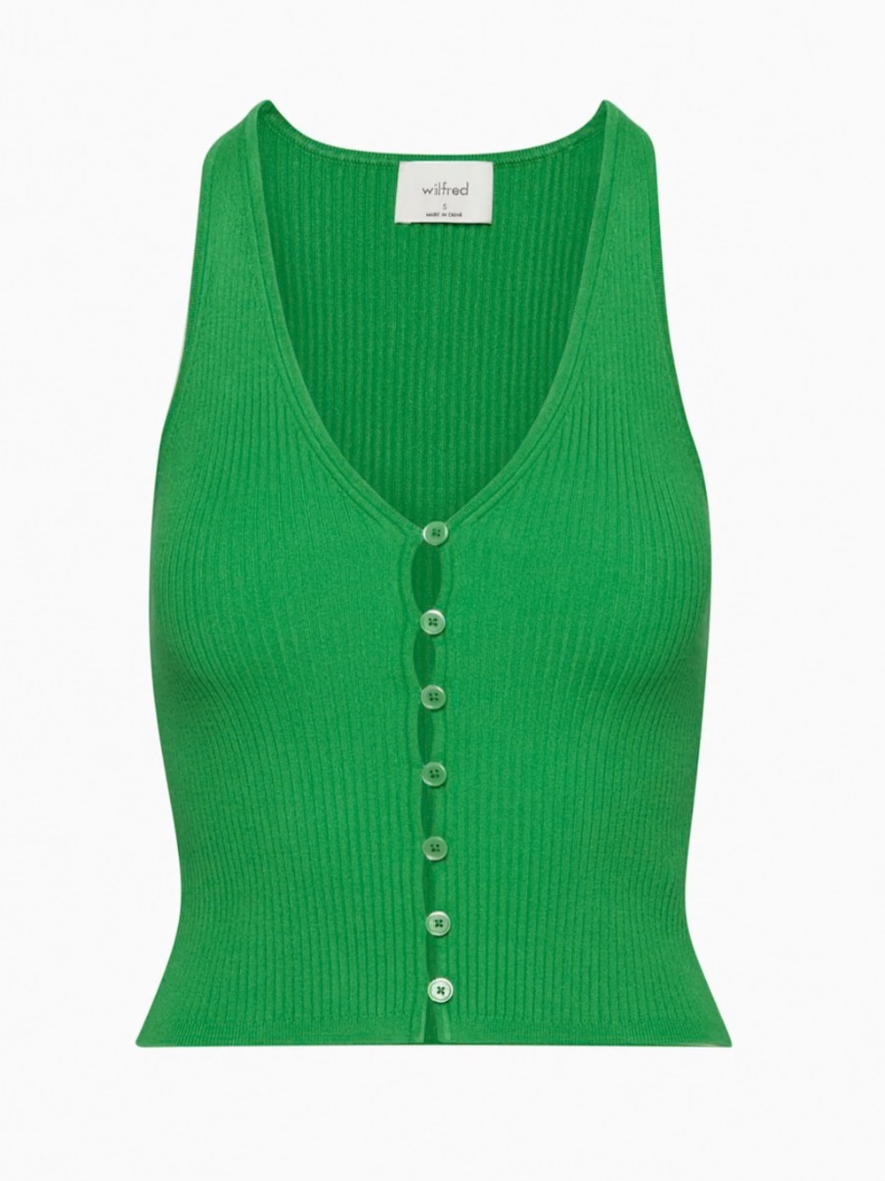 Aritzia Wilfred Affinity Top Ribbed Button-Front Tank
